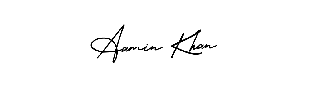 The best way (AmerikaSignatureDemo-Regular) to make a short signature is to pick only two or three words in your name. The name Aamin Khan include a total of six letters. For converting this name. Aamin Khan signature style 3 images and pictures png