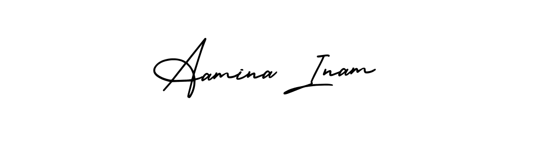 How to make Aamina Inam signature? AmerikaSignatureDemo-Regular is a professional autograph style. Create handwritten signature for Aamina Inam name. Aamina Inam signature style 3 images and pictures png