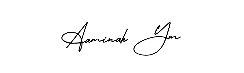 Make a short Aaminah Ym signature style. Manage your documents anywhere anytime using AmerikaSignatureDemo-Regular. Create and add eSignatures, submit forms, share and send files easily. Aaminah Ym signature style 3 images and pictures png