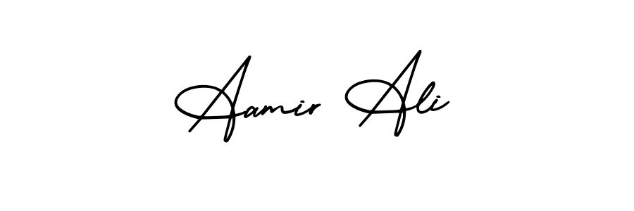 The best way (AmerikaSignatureDemo-Regular) to make a short signature is to pick only two or three words in your name. The name Aamir Ali include a total of six letters. For converting this name. Aamir Ali signature style 3 images and pictures png