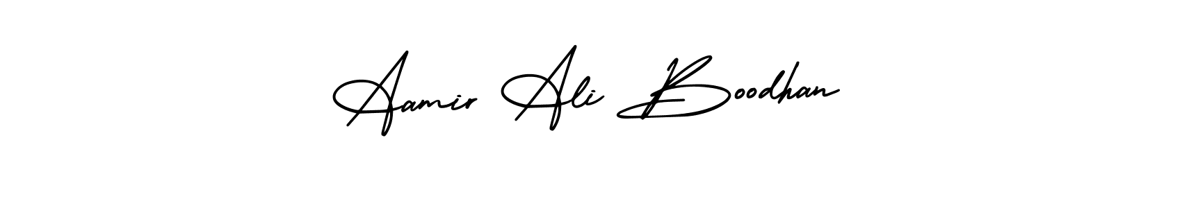 How to make Aamir Ali Boodhan name signature. Use AmerikaSignatureDemo-Regular style for creating short signs online. This is the latest handwritten sign. Aamir Ali Boodhan signature style 3 images and pictures png