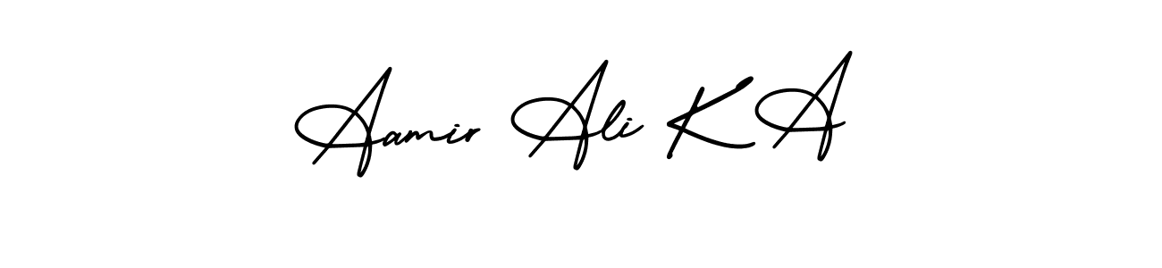 Make a beautiful signature design for name Aamir Ali K A. With this signature (AmerikaSignatureDemo-Regular) style, you can create a handwritten signature for free. Aamir Ali K A signature style 3 images and pictures png