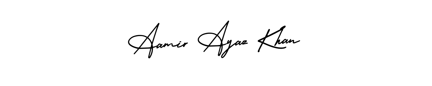 AmerikaSignatureDemo-Regular is a professional signature style that is perfect for those who want to add a touch of class to their signature. It is also a great choice for those who want to make their signature more unique. Get Aamir Ayaz Khan name to fancy signature for free. Aamir Ayaz Khan signature style 3 images and pictures png