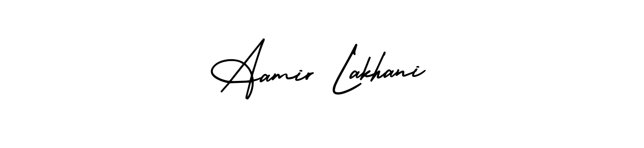 AmerikaSignatureDemo-Regular is a professional signature style that is perfect for those who want to add a touch of class to their signature. It is also a great choice for those who want to make their signature more unique. Get Aamir Lakhani name to fancy signature for free. Aamir Lakhani signature style 3 images and pictures png