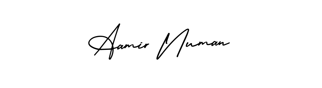 It looks lik you need a new signature style for name Aamir Numan. Design unique handwritten (AmerikaSignatureDemo-Regular) signature with our free signature maker in just a few clicks. Aamir Numan signature style 3 images and pictures png