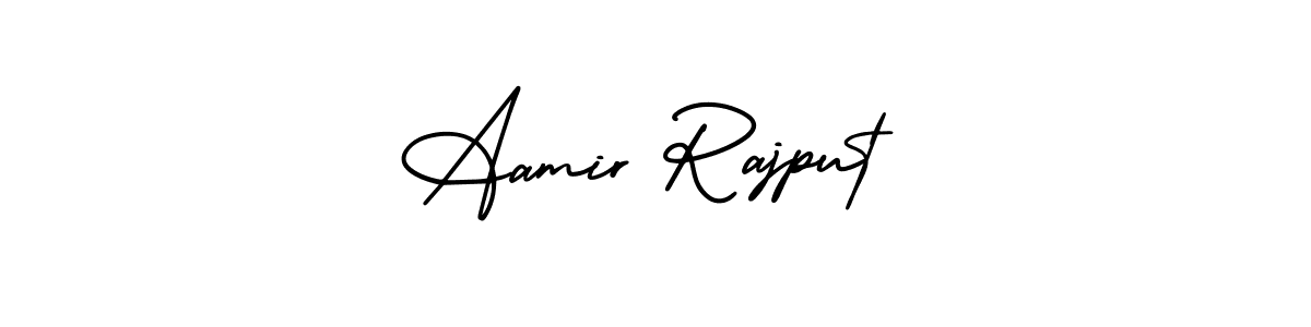 Use a signature maker to create a handwritten signature online. With this signature software, you can design (AmerikaSignatureDemo-Regular) your own signature for name Aamir Rajput. Aamir Rajput signature style 3 images and pictures png