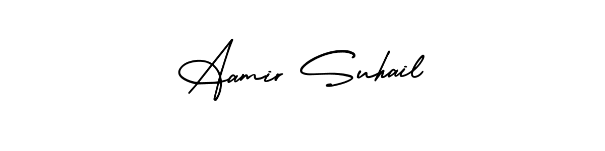 Use a signature maker to create a handwritten signature online. With this signature software, you can design (AmerikaSignatureDemo-Regular) your own signature for name Aamir Suhail. Aamir Suhail signature style 3 images and pictures png