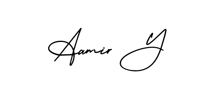 Create a beautiful signature design for name Aamir Y. With this signature (AmerikaSignatureDemo-Regular) fonts, you can make a handwritten signature for free. Aamir Y signature style 3 images and pictures png