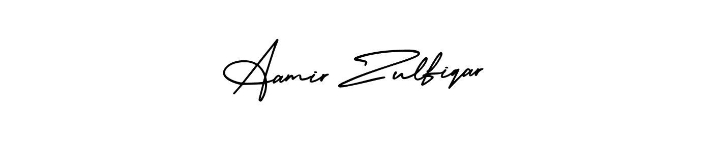 You can use this online signature creator to create a handwritten signature for the name Aamir Zulfiqar. This is the best online autograph maker. Aamir Zulfiqar signature style 3 images and pictures png