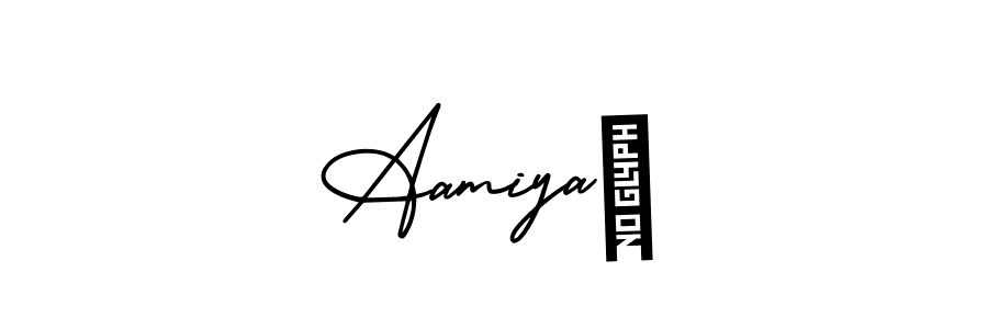You should practise on your own different ways (AmerikaSignatureDemo-Regular) to write your name (Aamiya❤) in signature. don't let someone else do it for you. Aamiya❤ signature style 3 images and pictures png