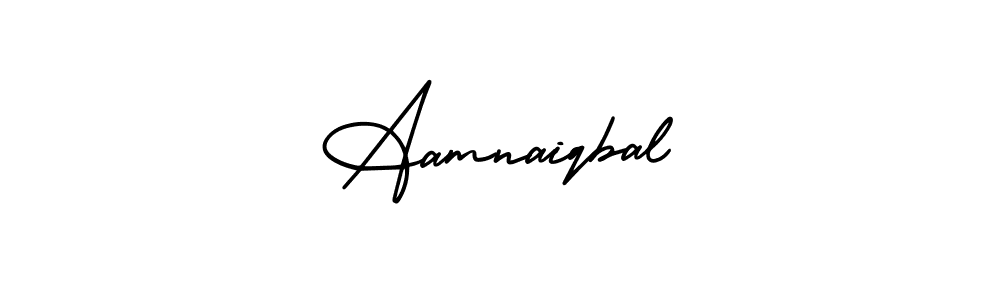 You should practise on your own different ways (AmerikaSignatureDemo-Regular) to write your name (Aamnaiqbal) in signature. don't let someone else do it for you. Aamnaiqbal signature style 3 images and pictures png