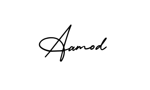 You should practise on your own different ways (AmerikaSignatureDemo-Regular) to write your name (Aamod) in signature. don't let someone else do it for you. Aamod signature style 3 images and pictures png