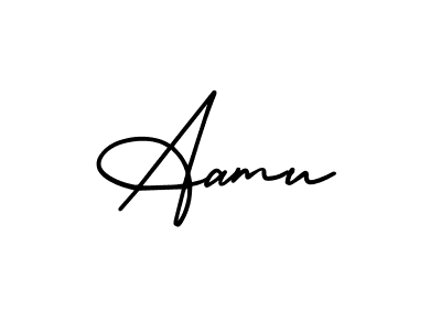 The best way (AmerikaSignatureDemo-Regular) to make a short signature is to pick only two or three words in your name. The name Aamu include a total of six letters. For converting this name. Aamu signature style 3 images and pictures png
