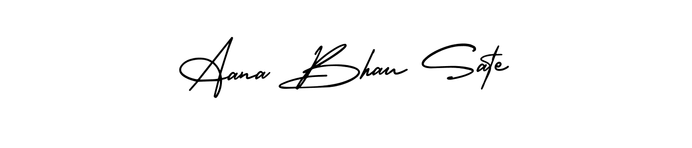 Aana Bhau Sate stylish signature style. Best Handwritten Sign (AmerikaSignatureDemo-Regular) for my name. Handwritten Signature Collection Ideas for my name Aana Bhau Sate. Aana Bhau Sate signature style 3 images and pictures png