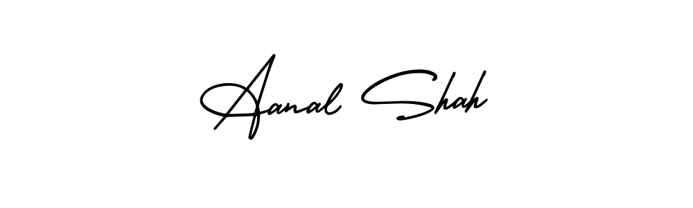 Aanal Shah stylish signature style. Best Handwritten Sign (AmerikaSignatureDemo-Regular) for my name. Handwritten Signature Collection Ideas for my name Aanal Shah. Aanal Shah signature style 3 images and pictures png