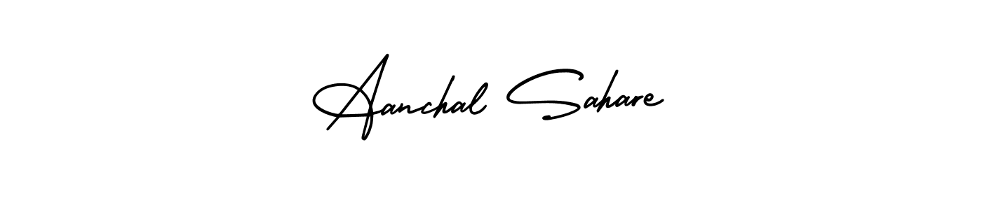 This is the best signature style for the Aanchal Sahare name. Also you like these signature font (AmerikaSignatureDemo-Regular). Mix name signature. Aanchal Sahare signature style 3 images and pictures png