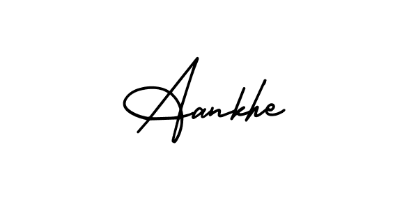 The best way (AmerikaSignatureDemo-Regular) to make a short signature is to pick only two or three words in your name. The name Aankhe include a total of six letters. For converting this name. Aankhe signature style 3 images and pictures png