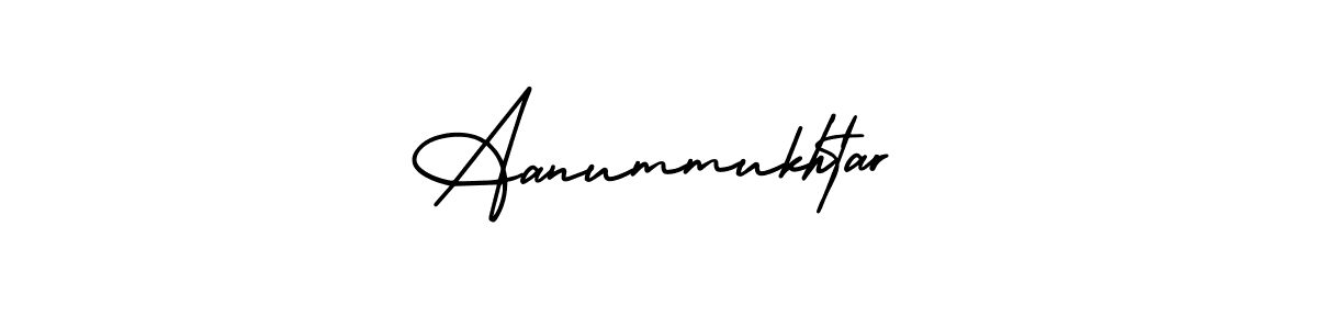 How to make Aanummukhtar name signature. Use AmerikaSignatureDemo-Regular style for creating short signs online. This is the latest handwritten sign. Aanummukhtar signature style 3 images and pictures png