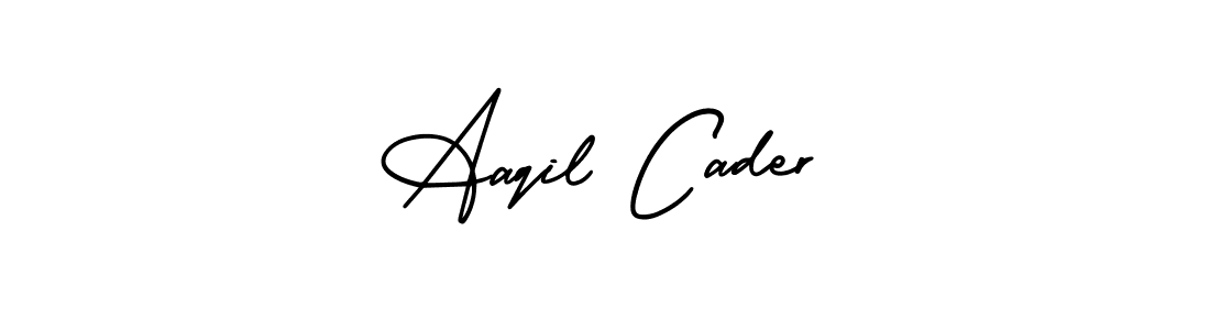 Design your own signature with our free online signature maker. With this signature software, you can create a handwritten (AmerikaSignatureDemo-Regular) signature for name Aaqil Cader. Aaqil Cader signature style 3 images and pictures png