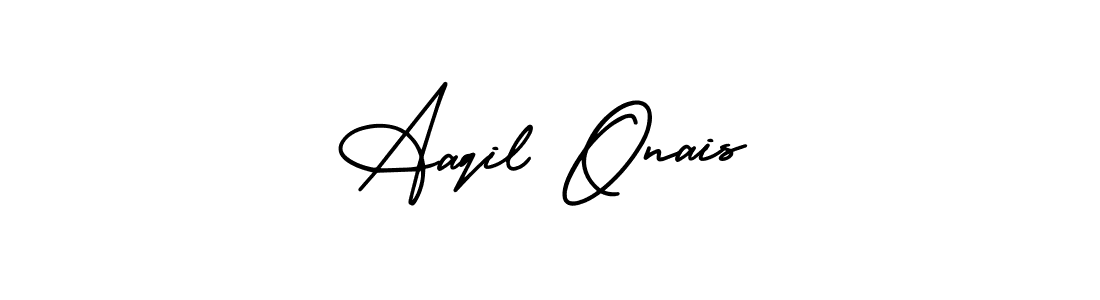 Also You can easily find your signature by using the search form. We will create Aaqil Onais name handwritten signature images for you free of cost using AmerikaSignatureDemo-Regular sign style. Aaqil Onais signature style 3 images and pictures png