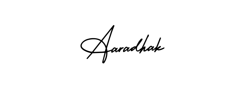 Make a beautiful signature design for name Aaradhak. With this signature (AmerikaSignatureDemo-Regular) style, you can create a handwritten signature for free. Aaradhak signature style 3 images and pictures png