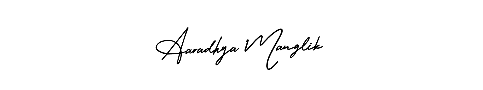 How to make Aaradhya Manglik name signature. Use AmerikaSignatureDemo-Regular style for creating short signs online. This is the latest handwritten sign. Aaradhya Manglik signature style 3 images and pictures png