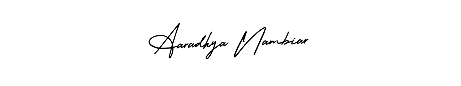 Make a beautiful signature design for name Aaradhya Nambiar. With this signature (AmerikaSignatureDemo-Regular) style, you can create a handwritten signature for free. Aaradhya Nambiar signature style 3 images and pictures png