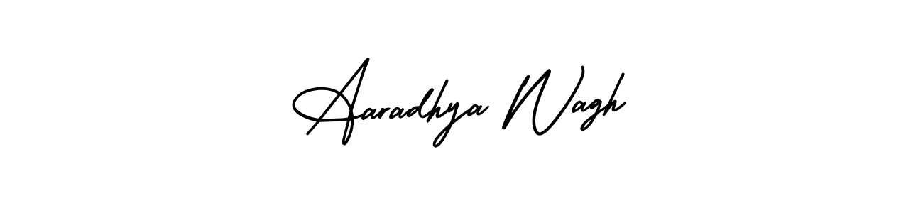 You should practise on your own different ways (AmerikaSignatureDemo-Regular) to write your name (Aaradhya Wagh) in signature. don't let someone else do it for you. Aaradhya Wagh signature style 3 images and pictures png