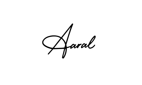 The best way (AmerikaSignatureDemo-Regular) to make a short signature is to pick only two or three words in your name. The name Aaral include a total of six letters. For converting this name. Aaral signature style 3 images and pictures png