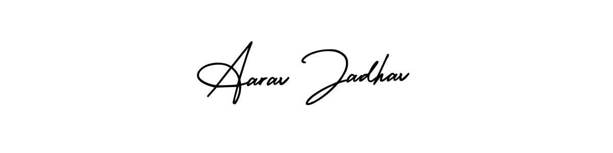 Aarav Jadhav stylish signature style. Best Handwritten Sign (AmerikaSignatureDemo-Regular) for my name. Handwritten Signature Collection Ideas for my name Aarav Jadhav. Aarav Jadhav signature style 3 images and pictures png