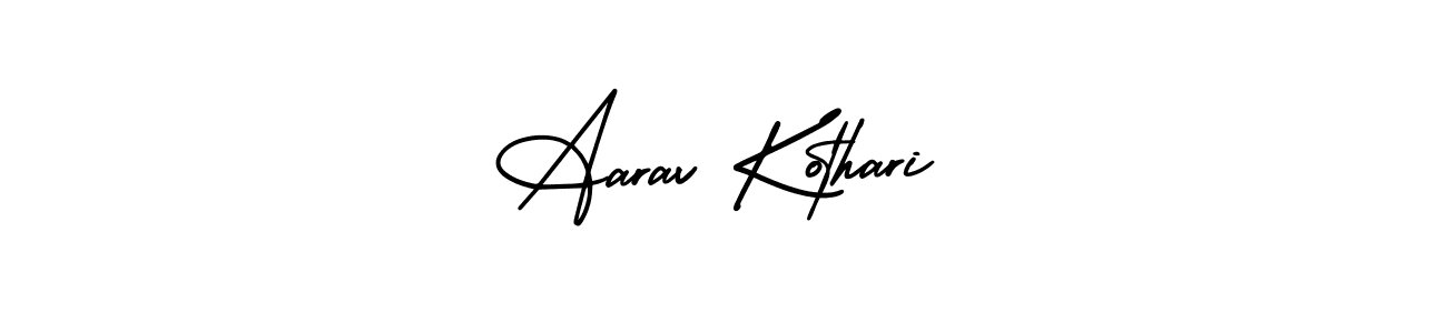 This is the best signature style for the Aarav Kothari name. Also you like these signature font (AmerikaSignatureDemo-Regular). Mix name signature. Aarav Kothari signature style 3 images and pictures png