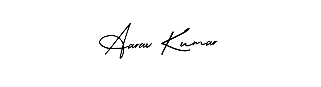 The best way (AmerikaSignatureDemo-Regular) to make a short signature is to pick only two or three words in your name. The name Aarav Kumar include a total of six letters. For converting this name. Aarav Kumar signature style 3 images and pictures png