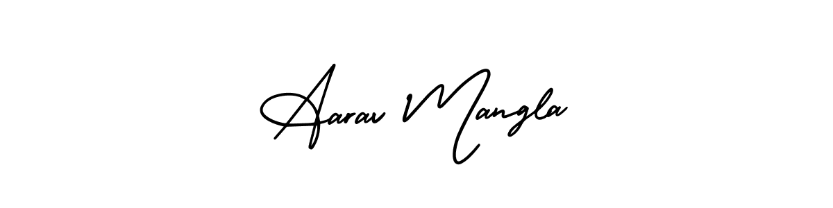 Create a beautiful signature design for name Aarav Mangla. With this signature (AmerikaSignatureDemo-Regular) fonts, you can make a handwritten signature for free. Aarav Mangla signature style 3 images and pictures png