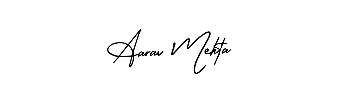 Aarav Mehta stylish signature style. Best Handwritten Sign (AmerikaSignatureDemo-Regular) for my name. Handwritten Signature Collection Ideas for my name Aarav Mehta. Aarav Mehta signature style 3 images and pictures png