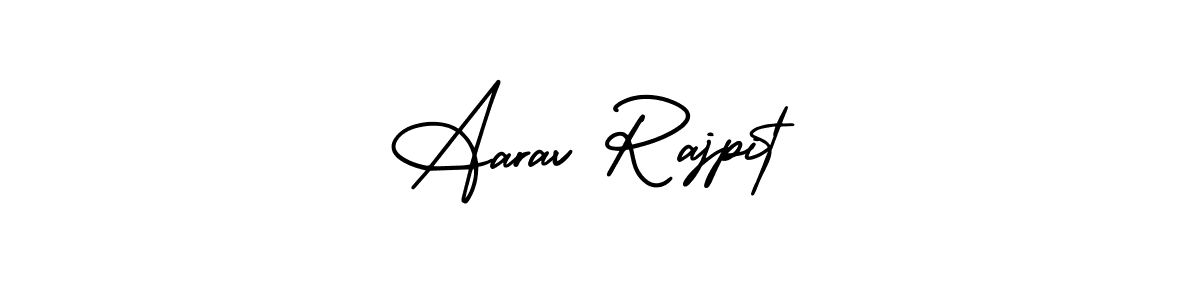 You should practise on your own different ways (AmerikaSignatureDemo-Regular) to write your name (Aarav Rajpit) in signature. don't let someone else do it for you. Aarav Rajpit signature style 3 images and pictures png