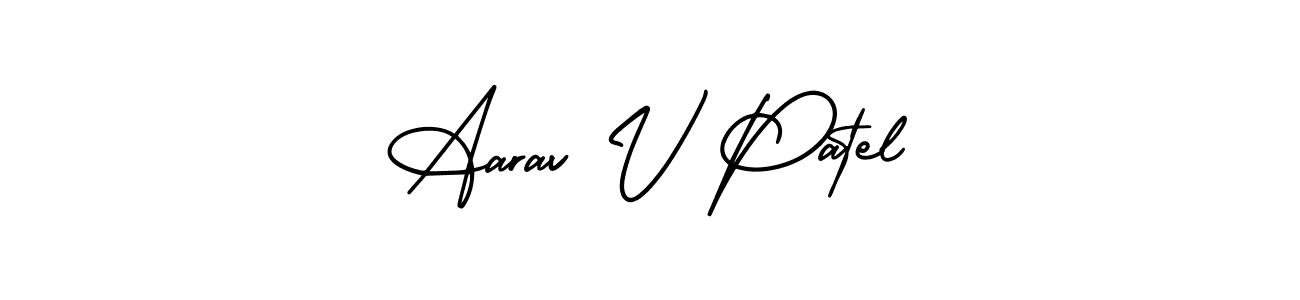 Also You can easily find your signature by using the search form. We will create Aarav V Patel name handwritten signature images for you free of cost using AmerikaSignatureDemo-Regular sign style. Aarav V Patel signature style 3 images and pictures png
