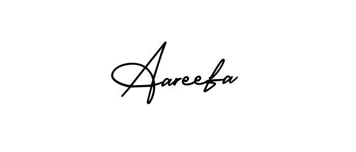 How to make Aareefa name signature. Use AmerikaSignatureDemo-Regular style for creating short signs online. This is the latest handwritten sign. Aareefa signature style 3 images and pictures png