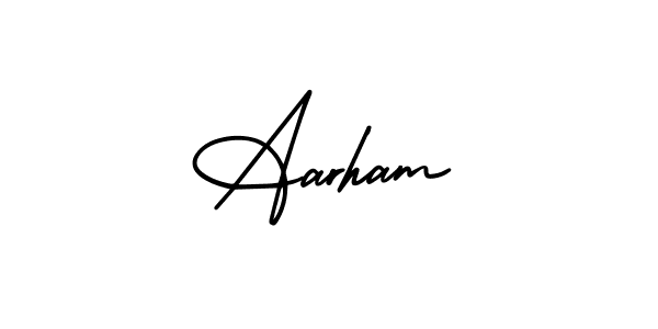 Make a beautiful signature design for name Aarham. With this signature (AmerikaSignatureDemo-Regular) style, you can create a handwritten signature for free. Aarham signature style 3 images and pictures png