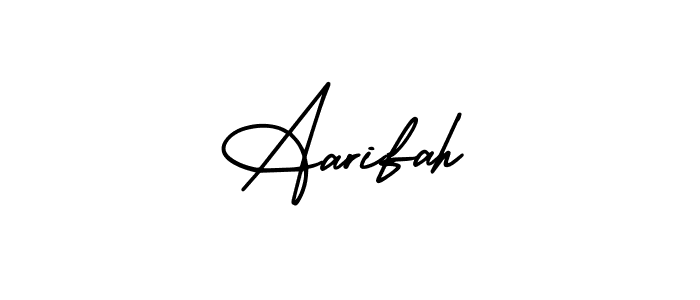 Design your own signature with our free online signature maker. With this signature software, you can create a handwritten (AmerikaSignatureDemo-Regular) signature for name Aarifah. Aarifah signature style 3 images and pictures png