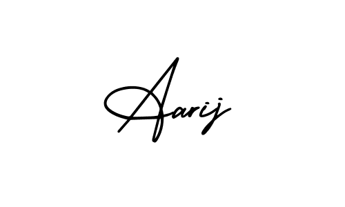 How to make Aarij name signature. Use AmerikaSignatureDemo-Regular style for creating short signs online. This is the latest handwritten sign. Aarij signature style 3 images and pictures png