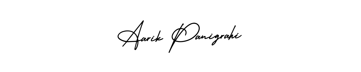 This is the best signature style for the Aarik Panigrahi name. Also you like these signature font (AmerikaSignatureDemo-Regular). Mix name signature. Aarik Panigrahi signature style 3 images and pictures png