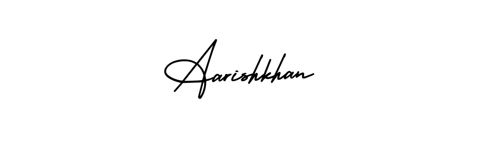 You should practise on your own different ways (AmerikaSignatureDemo-Regular) to write your name (Aarishkhan) in signature. don't let someone else do it for you. Aarishkhan signature style 3 images and pictures png