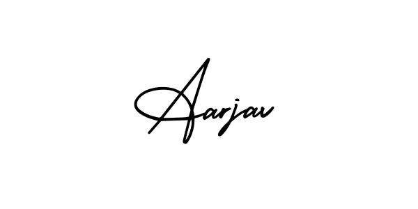 The best way (AmerikaSignatureDemo-Regular) to make a short signature is to pick only two or three words in your name. The name Aarjav include a total of six letters. For converting this name. Aarjav signature style 3 images and pictures png