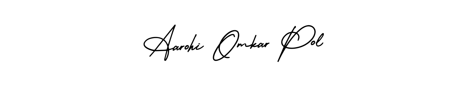 You can use this online signature creator to create a handwritten signature for the name Aarohi Omkar Pol. This is the best online autograph maker. Aarohi Omkar Pol signature style 3 images and pictures png