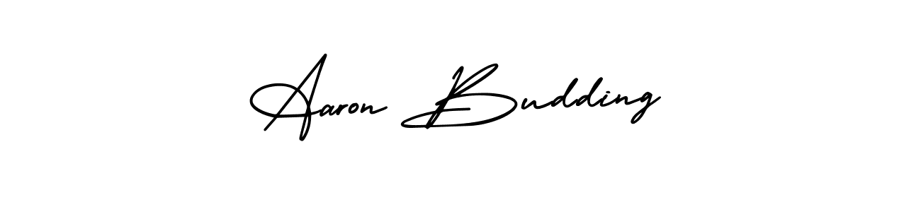 How to make Aaron Budding name signature. Use AmerikaSignatureDemo-Regular style for creating short signs online. This is the latest handwritten sign. Aaron Budding signature style 3 images and pictures png