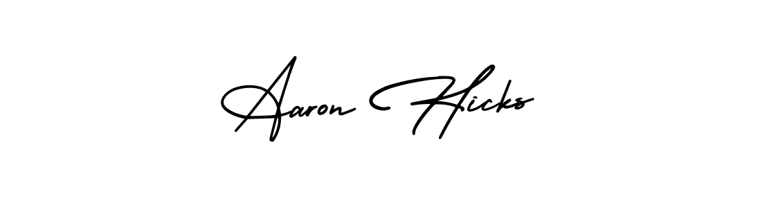 The best way (AmerikaSignatureDemo-Regular) to make a short signature is to pick only two or three words in your name. The name Aaron Hicks include a total of six letters. For converting this name. Aaron Hicks signature style 3 images and pictures png