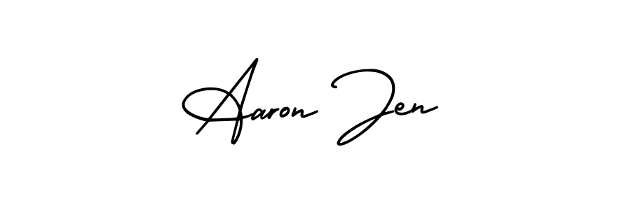 AmerikaSignatureDemo-Regular is a professional signature style that is perfect for those who want to add a touch of class to their signature. It is also a great choice for those who want to make their signature more unique. Get Aaron Jen name to fancy signature for free. Aaron Jen signature style 3 images and pictures png