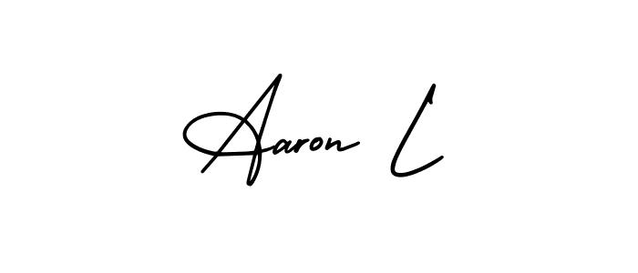 It looks lik you need a new signature style for name Aaron L. Design unique handwritten (AmerikaSignatureDemo-Regular) signature with our free signature maker in just a few clicks. Aaron L signature style 3 images and pictures png