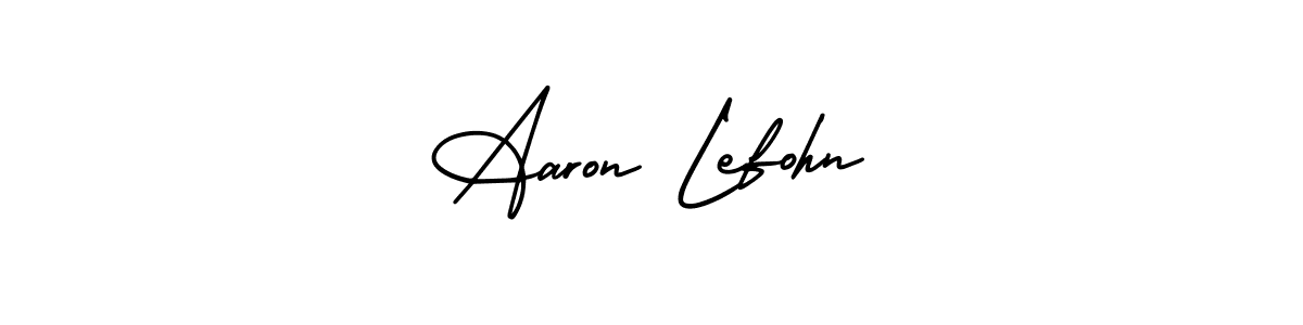 You should practise on your own different ways (AmerikaSignatureDemo-Regular) to write your name (Aaron Lefohn) in signature. don't let someone else do it for you. Aaron Lefohn signature style 3 images and pictures png