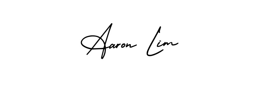 The best way (AmerikaSignatureDemo-Regular) to make a short signature is to pick only two or three words in your name. The name Aaron Lim include a total of six letters. For converting this name. Aaron Lim signature style 3 images and pictures png